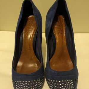 SCHUTZ Blue Studded Heels